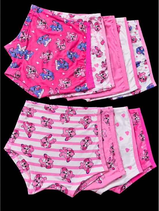 Other - Girls' Pink Cartoon Print High-Waisted Briefs Underwear 10-Pack